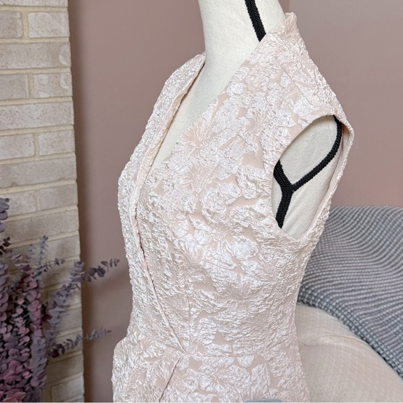 JS Collections Emery Faux Wrap Cocktail Dress - Champagne - Picture 4 of 16